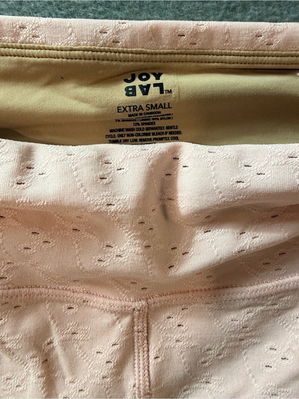 JoyLab - Light Pink Eyelet High-Rise Bike Shorts with Matching Athletic Bra - Picture 7 of 12
